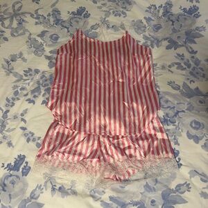 Victoria’s Secret Striped Satin Pj Set